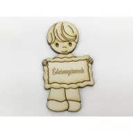 Natúr fa - "Édesanyámnak" kisfiú 5x9,5cm – anyák napi dekorációhoz