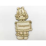 Natúr fa - "Édesanyámnak" kislány 5x10cm – anyák napi dekorációhoz