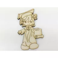 Natúr fa - Ballagó lány 10cm – ballagási ajándékokhoz