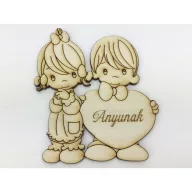 Natúr fa - "Anyunak" testvérek 8,5x10cm – anyák napi dekorációhoz