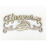 Natúr fa - "Eljegyzésre" felirat 6x12cm – esküvői dekorációhoz