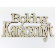 Natúr fa - "Boldog Karácsonyt" felirat koszorúra 11x20cm – koszorúhoz, ajtódíszhez