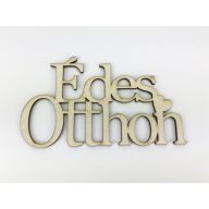 Natúr fa - "Édes Otthon" felirat koszorúra 8x14cm – festéshez, dekorációhoz