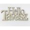 Natúr fa - "Hello Tavasz" felirat koszorúra 7x14cm – húsvéti dekorációhoz