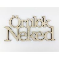Natúr fa - "Örülök Neked" felirat koszorúra 7x14cm – festéshez, dekorációhoz