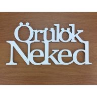 Fa - "Örülök Neked" felirat koszorúra fehér 7x14cm – festéshez, dekorációhoz