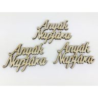 Natúr fa - "Anyák Napjára" felirat 4,5x8,3cm 3db/csomag – anyák napi dekorációhoz