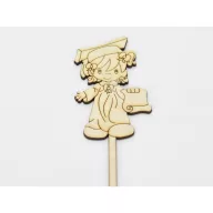 Natúr fa - Beszúrós ballagó kislány 29,5cm – ballagási ajándékokhoz