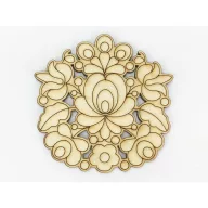 Natúr fa - Pohár alátét matyó minta 9cm – festéshez, dekorációhoz