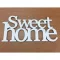 Fa - "Sweet Home" felirat koszorúra 7x14cm fehér – festéshez, dekorációhoz