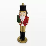 Diótörő fenyővel piros – koszorúhoz, asztaldíszhez