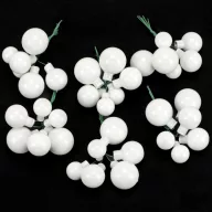 Betűzős gömb "white opal" 6 szett/doboz – koszorúhoz, virágdekorációhoz