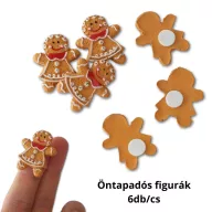Öntapadós mézeskalács lány figura 6db/szett – karácsonyi dekorációhoz