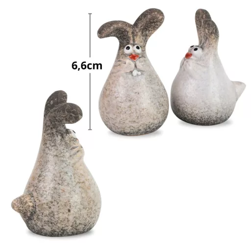 Pufi nyuszi kerámia 2 féle – karácsonyi dekorációhoz