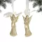 1db Kerámia angyalka akasztható arany színű ruhában (2 féle) – karácsonyi dekorációhoz, koszorúhoz