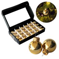 Karácsonyi üveggömb kicsi 24db/csomag arany – koszorúhoz, virágdekorációhoz