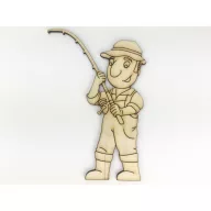 Natúr fa - Horgász 10x14,5cm – nyári dekorációhoz – Szezonok, alkalmak