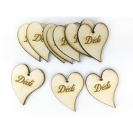 Natúr fa - "Dédi" francia szív 10db/csomag – anyák napi dekorációhoz