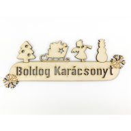 Natúr fa - Karácsonyi figurás koszorúdísz 20cm – karácsonyi dekorációhoz