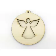 Natúr fa - Karidísz dupla angyal 8,5cm – karácsonyi dekorációhoz, koszorúhoz