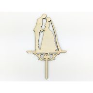 Natúr fa - Tortadísz fátylas 10x17cm – esküvői dekorációhoz