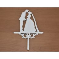 Natúr fa - Tortadísz fátylas fehér 10x17cm – festéshez, dekorációhoz