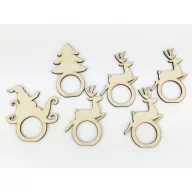 Natúr fa - Karácsonyi szalvéta gyűrű szett 6db/csomag – karácsonyi dekorációhoz