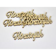 Natúr fa - "Köszönjük" felirat 10cm 5db/csomag – esküvői dekorációhoz