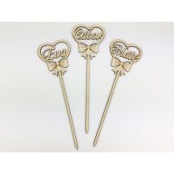 Natúr fa - Egyedi feliratos szív beszúrós – festéshez, dekorációhoz