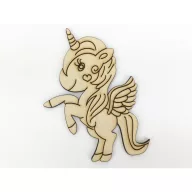 Natúr fa - Egyszarvú póni szives  8x11,5cm – festéshez, dekorációhoz