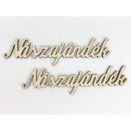 Natúr fa - "Nászajándék" felirat  2db/csomag – esküvői dekorációhoz