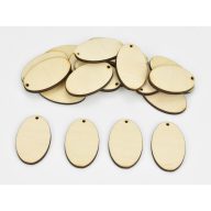 Natúr fa - Ovál tábla 1 lyukkal 20db/csomag – festéshez, dekorációhoz