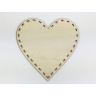 Natúr fa - Szalaggal körbefűzhető szív 20cm – valentin napi dekorációhoz