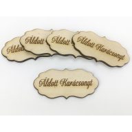 Natúr fa - "Áldott Karácsonyt" fodros tábla 5db/csomag – karácsonyi dekorációhoz