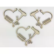 Natúr fa - Fodrász szív 3db/csomag – festéshez, dekorációhoz