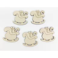 Natúr fa - Szánkó ajándékokkal 5db/csomag – karácsonyi dekorációhoz