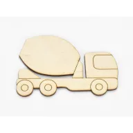 Natúr fa - Betonkeverő autó 6x9cm – festéshez, dekorációhoz