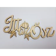 Natúr fa - Itt az ősz felirat koszorúra – őszi dekorációhoz