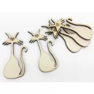 Natúr fa - Alfréd macska 5db/csomag – festéshez, dekorációhoz