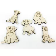 Natúr fa - Kutya csomag 5db/csomag – festéshez, dekorációhoz #6222