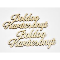 Natúr fa -"Boldog Karácsonyt" felirat 2db/csomag – koszorúhoz, asztaldíszhez