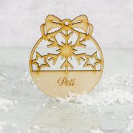 Natúr fa - Egyedi gravíros karácsonyi fa dísz 1 soros – karácsonyfára, dekorációhoz