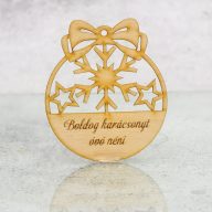 Natúr fa - Egyedi gravíros karácsonyi fa dísz 2 soros – karácsonyfára, dekorációhoz