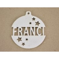 Fa - Egyedi névre szóló karácsonyfa dísz csillámos fehér – karácsonyi dekorációhoz