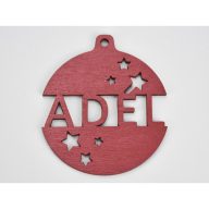 Fa - Egyedi névre szóló karácsonyfa dísz metál bordó – karácsonyi dekorációhoz