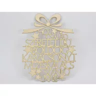 Natúr fa - Karácsonyi gömb szavakból 37cm – karácsonyi dekorációhoz