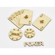 Natúr fa - Poker szett 5db/csomag – festéshez, dekorációhoz