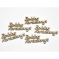 Natúr fa - "Boldog Karácsonyt" felirat 3x6,7cm 5db/csomag – koszorúhoz, asztaldíszhez