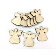 Natúr fa - Angyal 4,5x5cm 10db/csomag – karácsonyi dekorációhoz, koszorúhoz