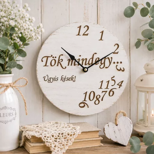 Natúr fa - Gravírozott óralap 25cm – festéshez, decoupage technikához